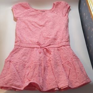Baby Gap Dress size 5t Eyelet Dropwaist Coral